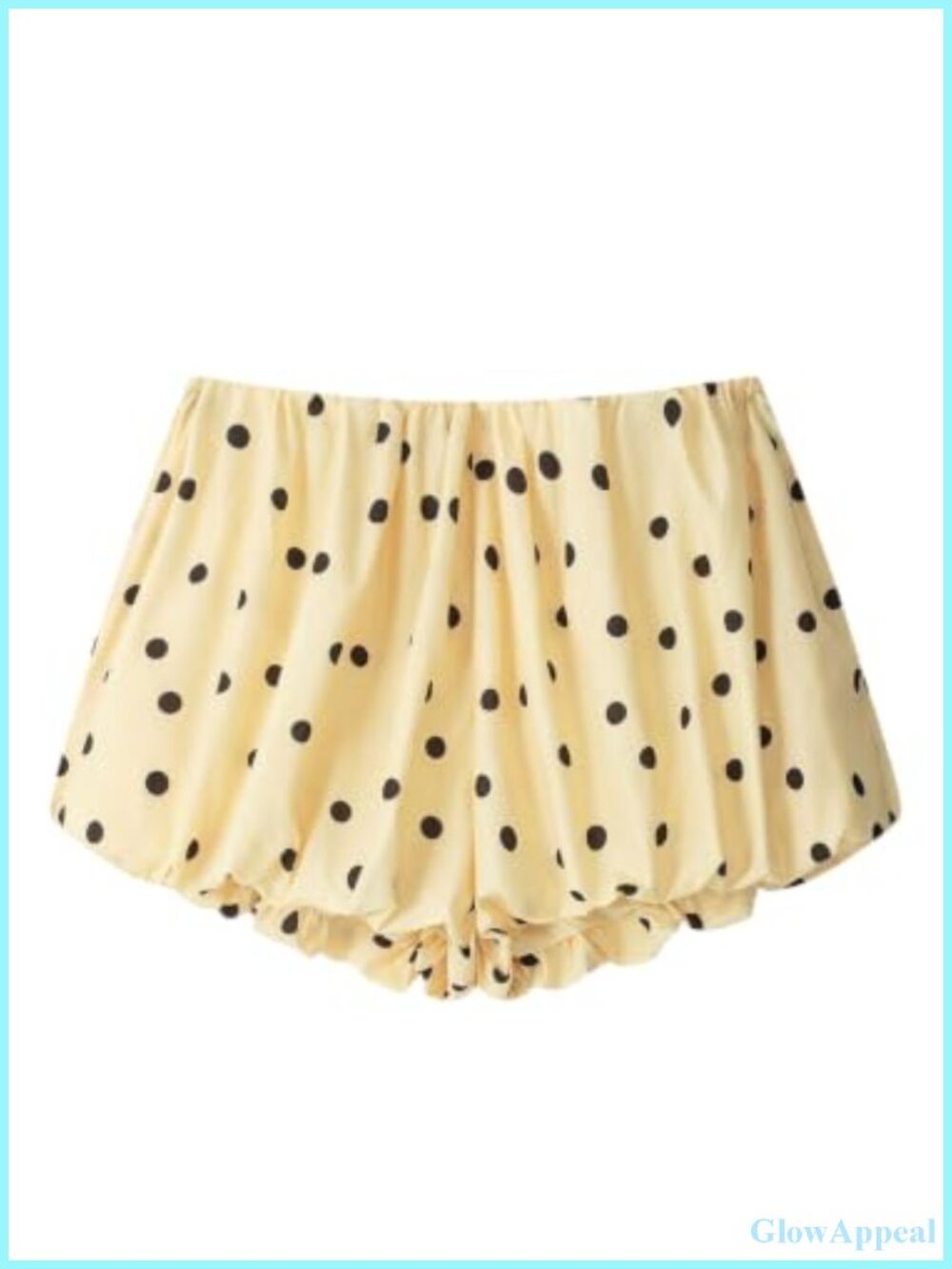 Floerns Polka Dots Bubble Hem Elastic Waist Mini Shorts